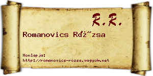Romanovics Rózsa névjegykártya