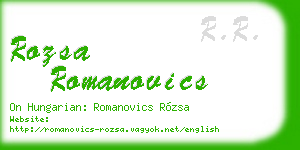 rozsa romanovics business card
